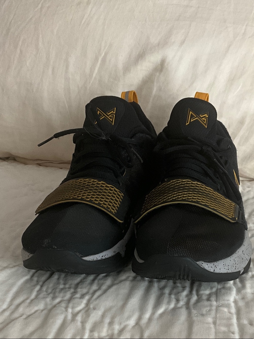 Men's Black and Gold Athletic Sneakers